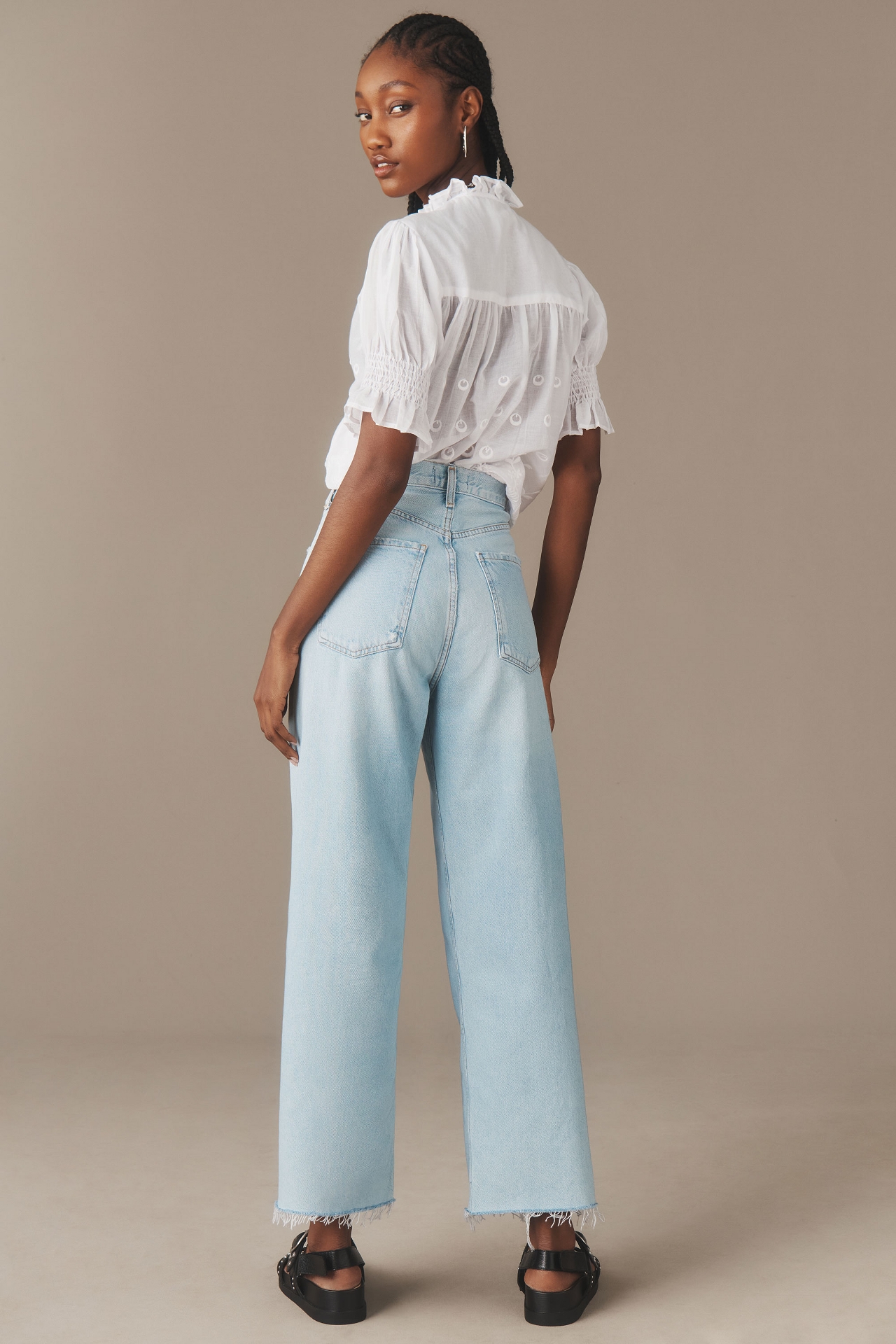 AGOLDE Ren High-Rise Crop Wide-Leg Jeans