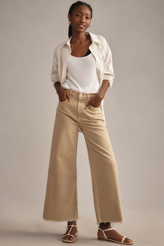 Brown wide leg cropped pants best sale