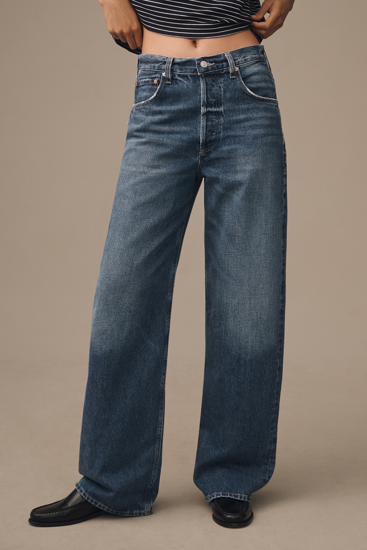 Citizens of Humanity Ayla Crop High-Rise Wide-Leg Jeans