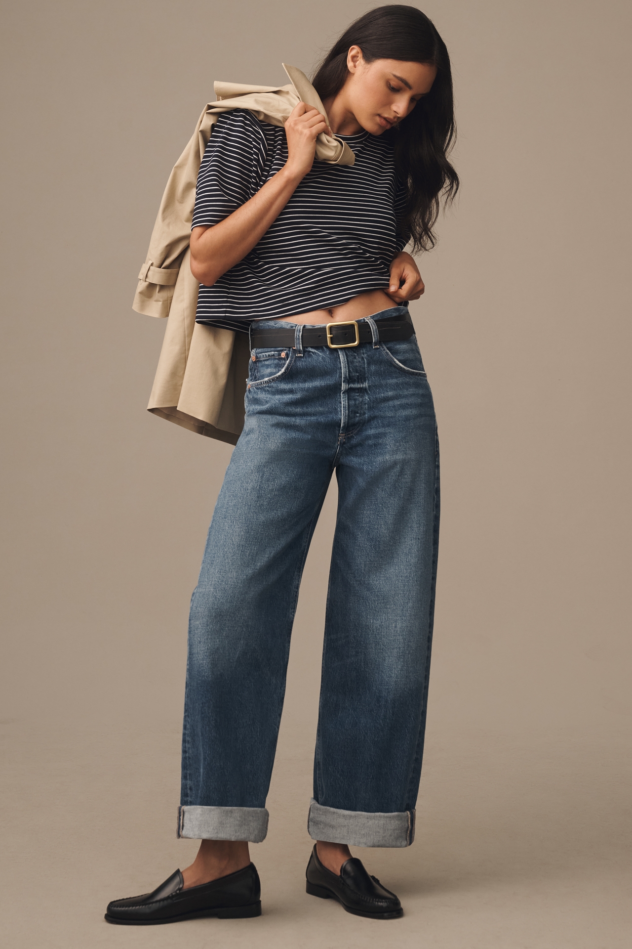 Citizens of Humanity Ayla Crop High-Rise Wide-Leg Jeans