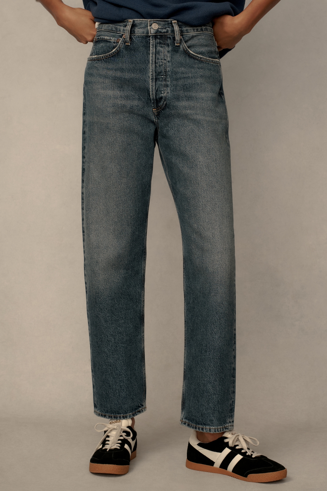 AGOLDE 90's Crop Mid-Rise Loose Straight-Leg Jeans