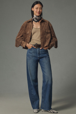 Agolde Luna High-rise Pieced Tapered Jeans In Blue