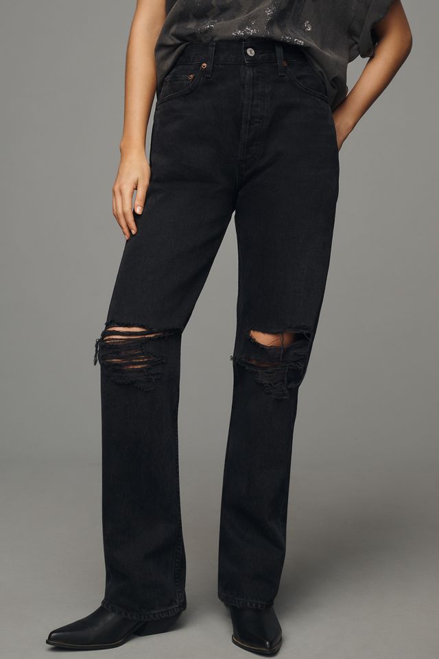 AGOLDE 90s Pinch Distress High-Rise Straight-Leg Jeans #1