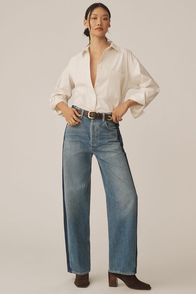 Citizens of Humanity Ayla Textured High-Rise Wide-Leg Jeans #1