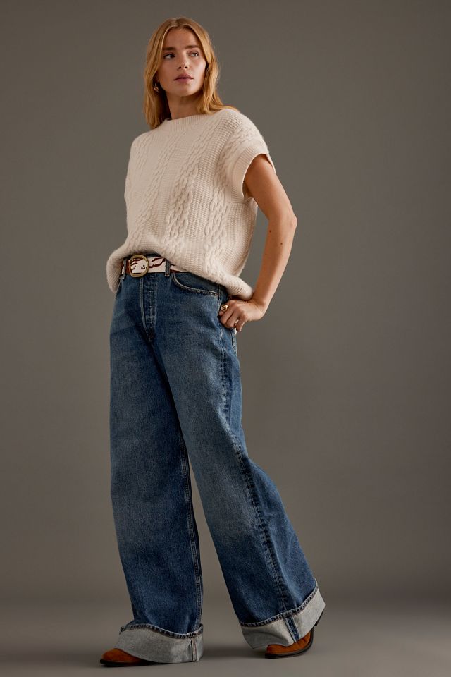 Agolde Dame High Rise Wide Leg No Cuff Jeans