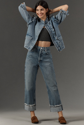 【関税込み】AGOLDE ブルー Fran Low Slung ストレートジーンズ AGOLDE Fran Low-Slung Straight Jeans | Anthropologie