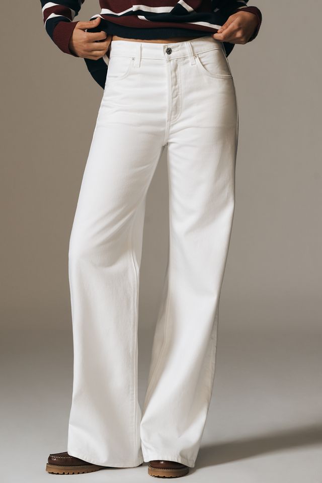 パンツ wide-leg pants by antone White Antone high-rise linen wide-leg pants in white - The Row