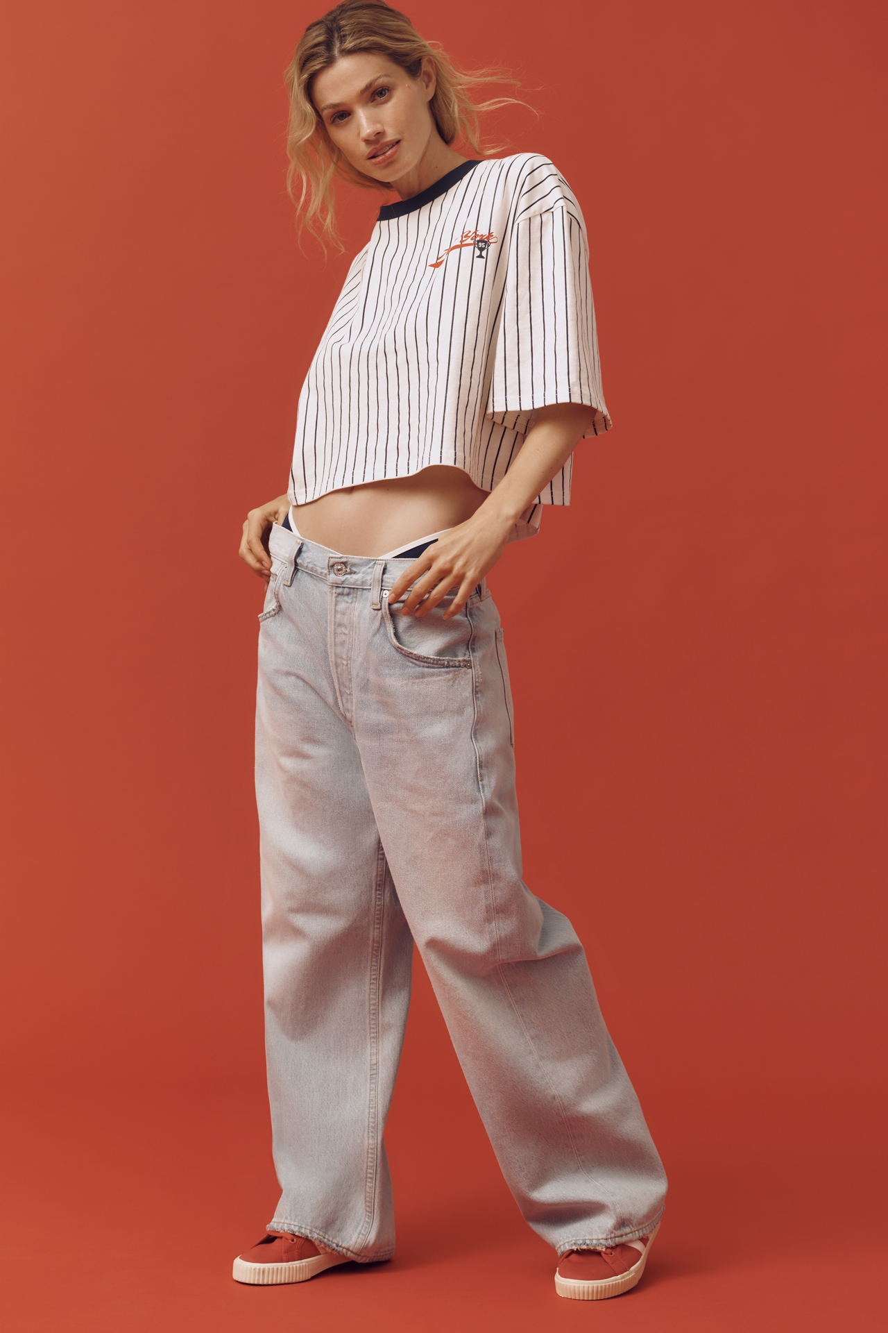 Citizens of Humanity Dahlia Bow-Leg Baby Roll High-Rise Relaxed Jeans