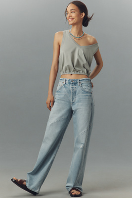 Ayla Swirl High-Rise Tapered Jeans