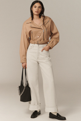 Agolde Dame Jeans In Beige