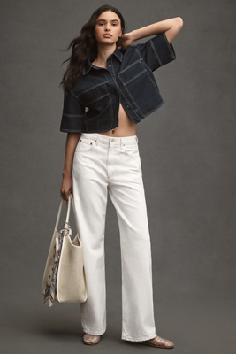 AGOLDE LOW CURVE LOW-RISE TAPERED JEANS 