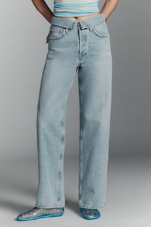 AGOLDE Echo High-Rise Foldover-Waist Tapered Jeans