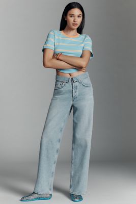 AGOLDE Echo High-Rise Foldover-Waist Tapered Jeans