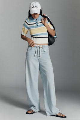Shop Citizens Of Humanity Brynn Drawstring High-rise Wide-leg Jeans