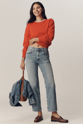 Agolde Valen Mid-rise Straight-leg Jeans In Blue