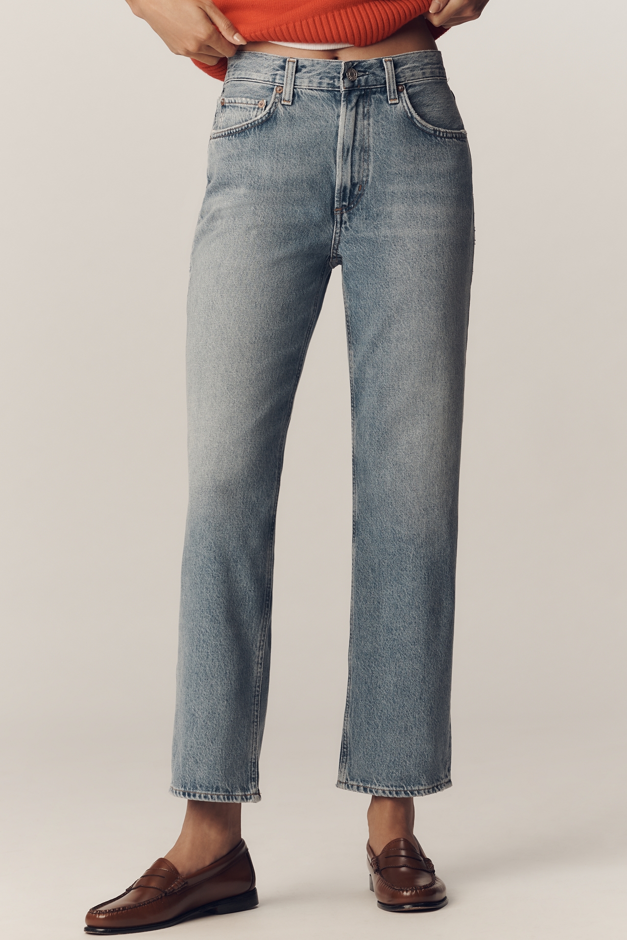 AGOLDE Valen Mid-Rise Straight-Leg Jeans