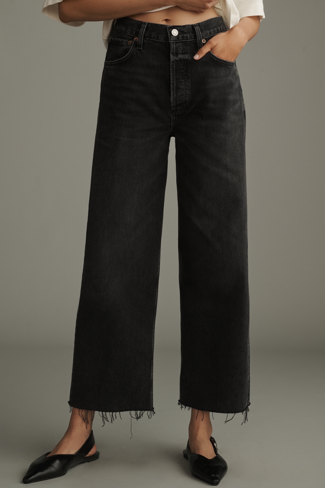 AGOLDE Ren High-Rise Crop Wide-Leg Jeans