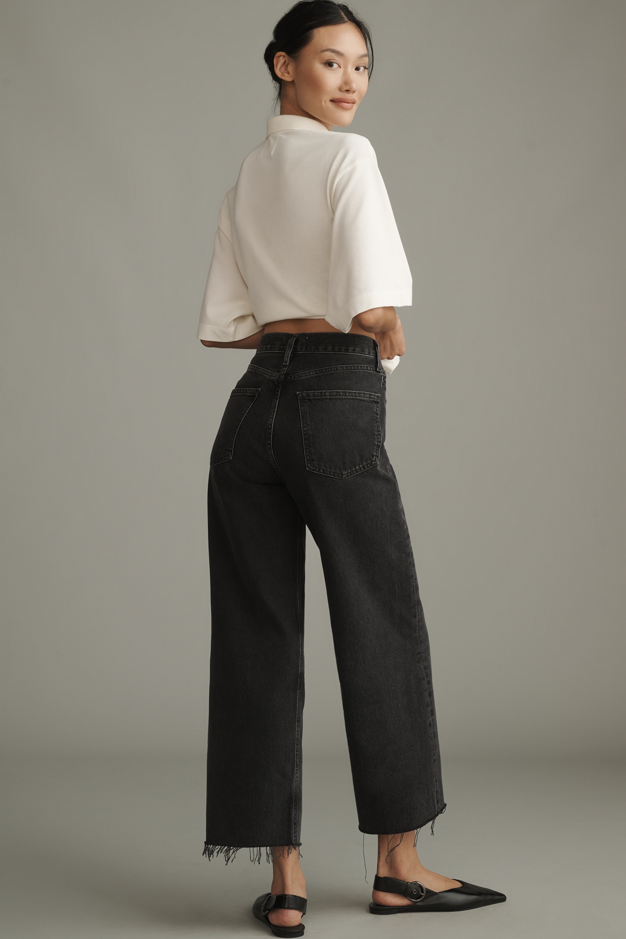 AGOLDE Ren High-Rise Crop Wide-Leg Jeans