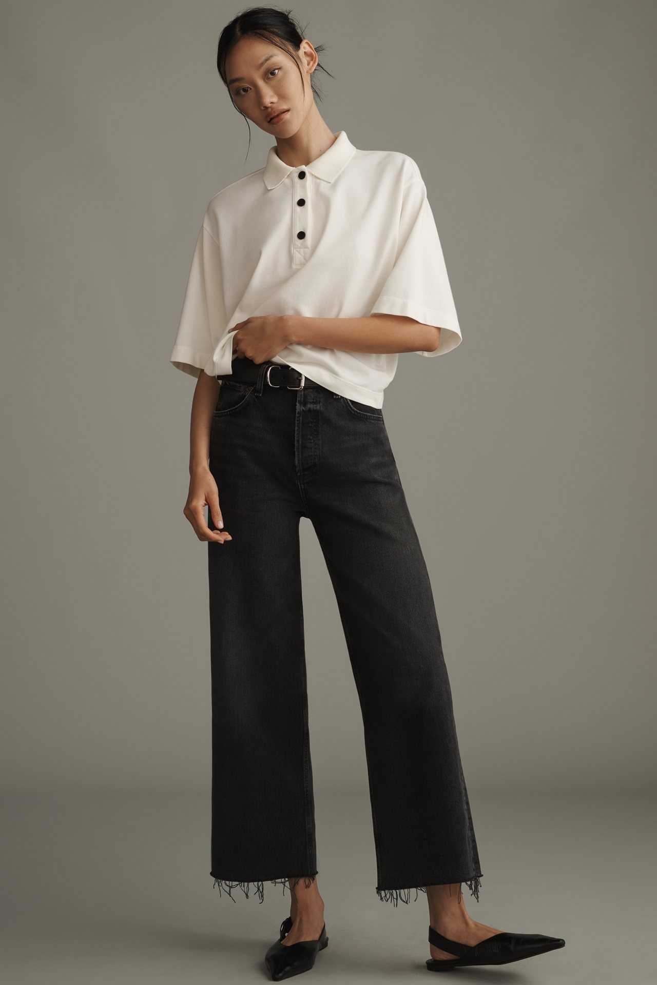 AGOLDE Ren High-Rise Crop Wide-Leg Jeans
