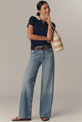 Agolde Harper Mid-rise Relaxed Straight-leg Jeans In Blue