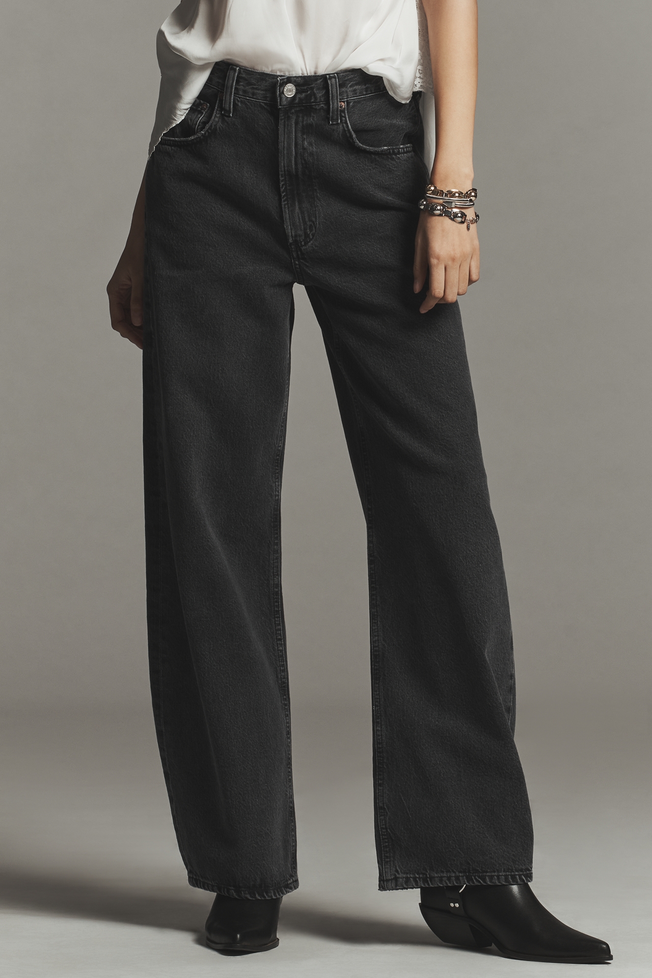 AGOLDE Low Curve High-Rise Tapered Jeans