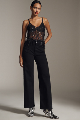 Citizen Of Humanity Lyra High-rise Wide-leg Jeans In Black