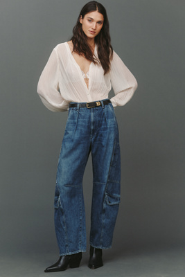 Citizen Of Humanity Flight High-rise Tapered Jeans In Blue
