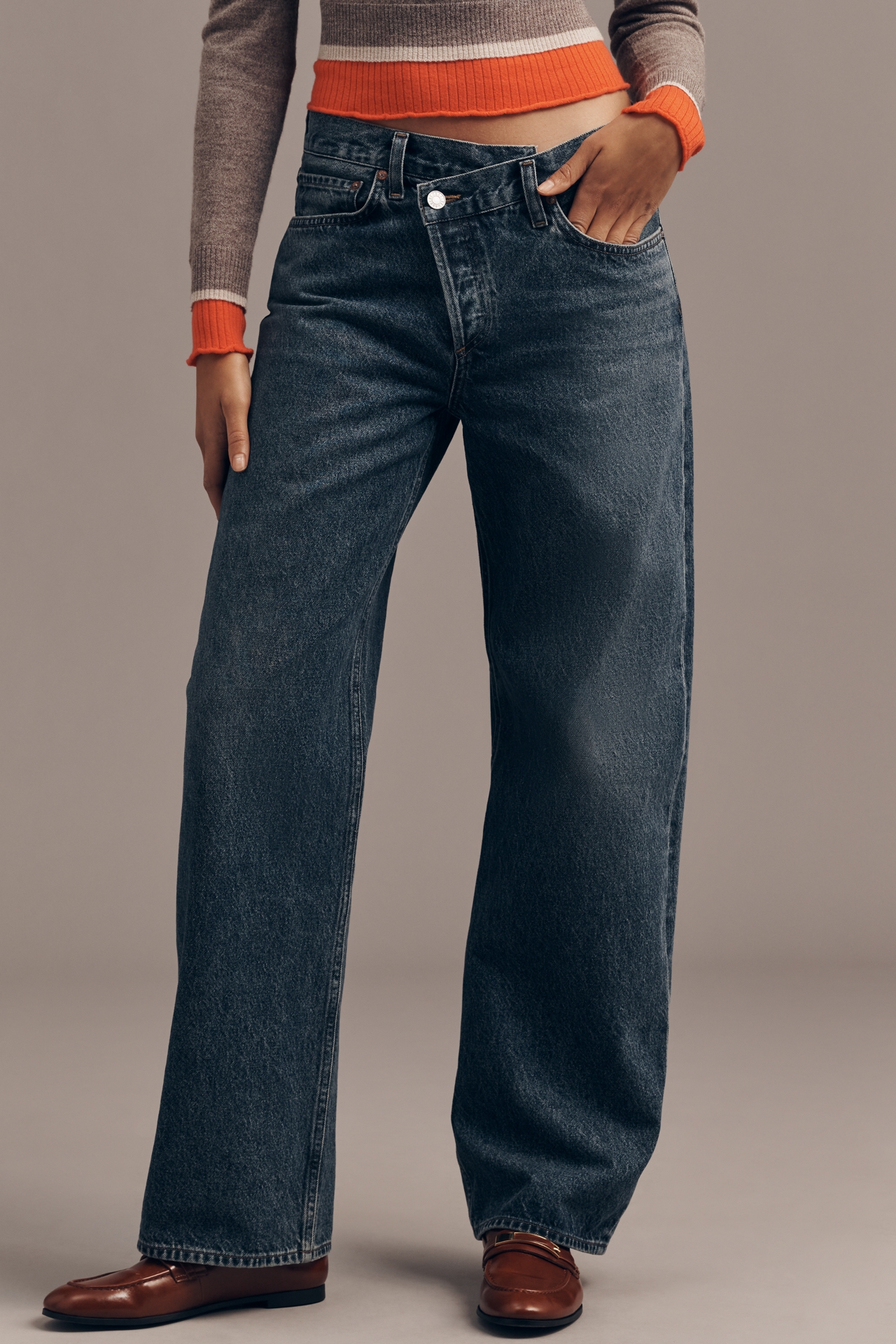 AGOLDE Arc Cross Mid-Rise Tapered Jeans