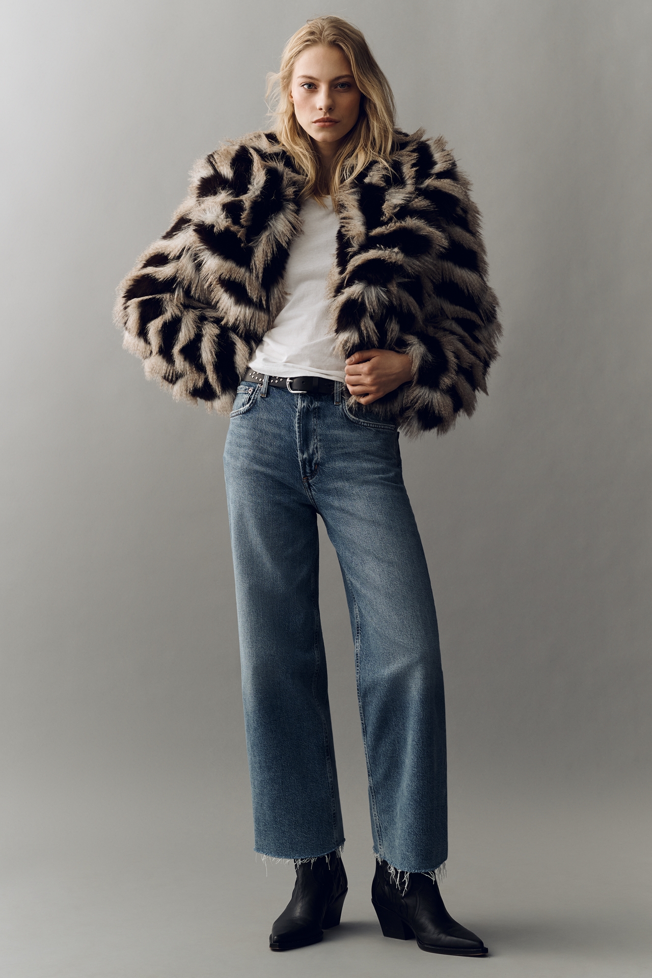 AGOLDE Ren High Rise Crop Wide Leg Jeans