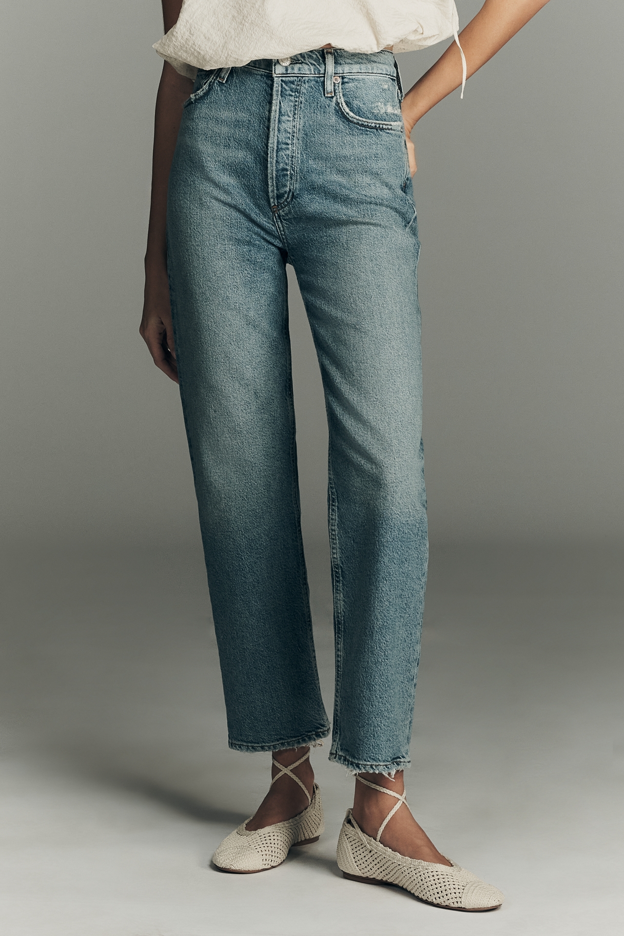 AGOLDE 90s Pinch High-Rise Crop Straight-Leg Jeans