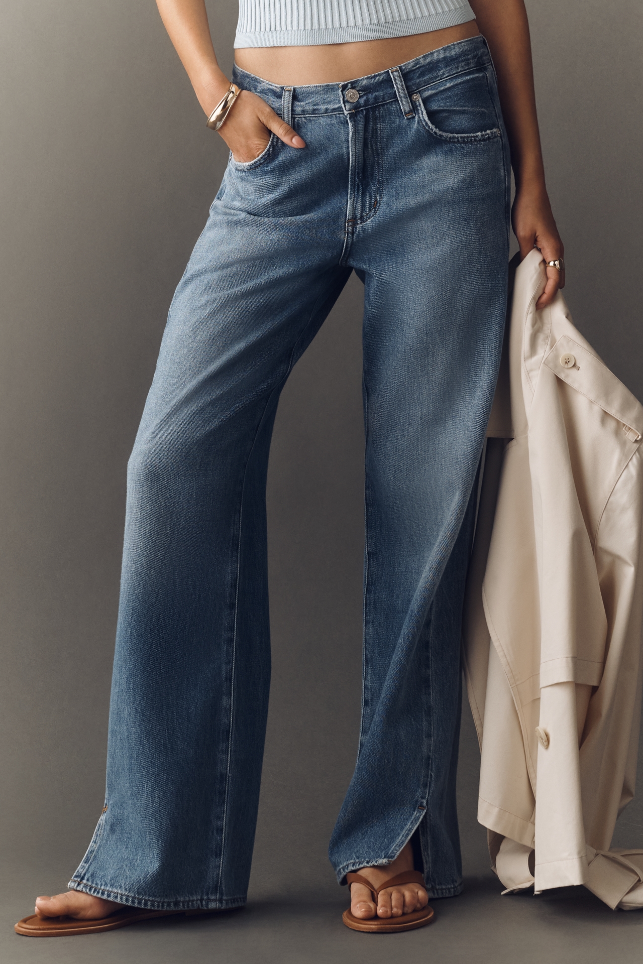 Citizens of Humanity Track Mid-Rise Wide-Leg Jeans