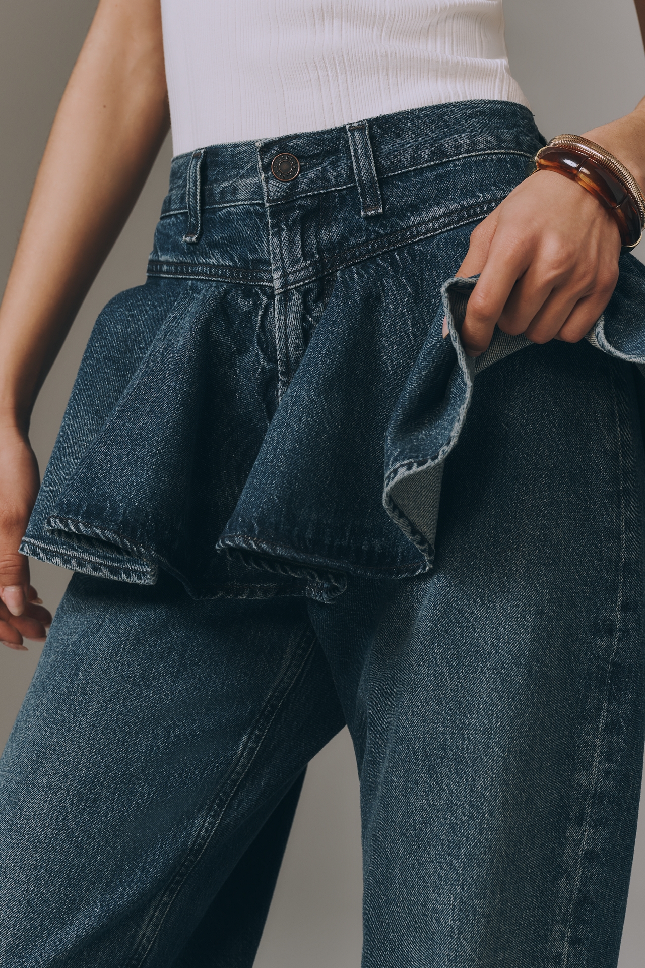 AGOLDE Peplum High-Rise Straight-Leg Jeans