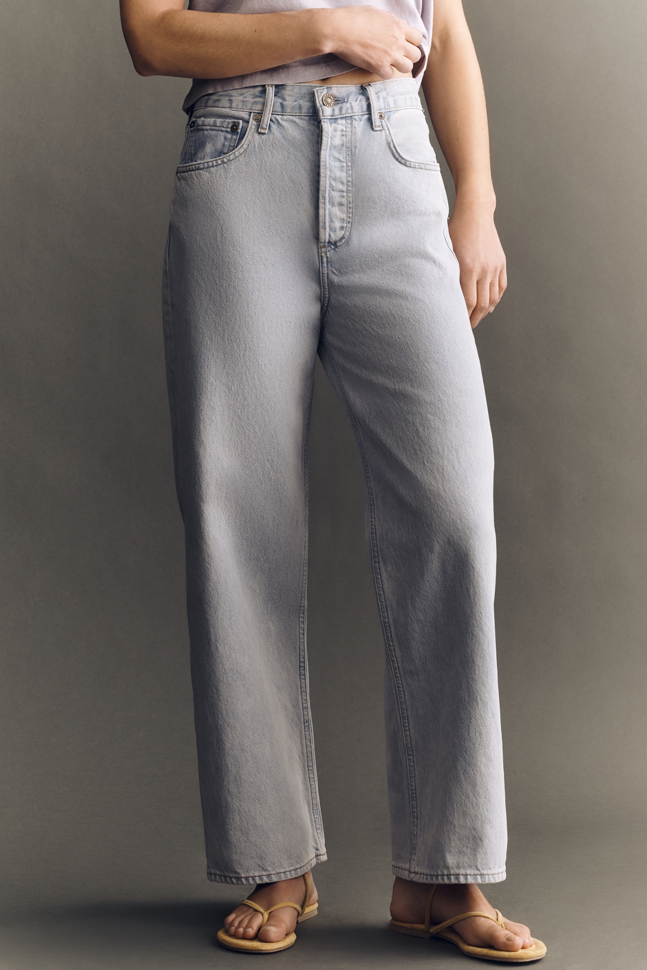 AGOLDE Ren High-Rise Crop Wide-Leg Jeans