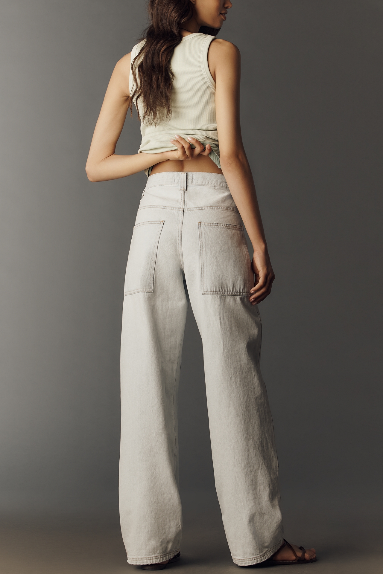 AGOLDE Laria Pieced High-Rise Wide-Leg Jeans