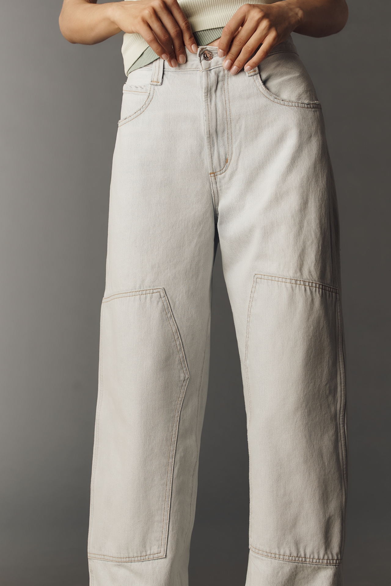 AGOLDE Laria Pieced High-Rise Wide-Leg Jeans