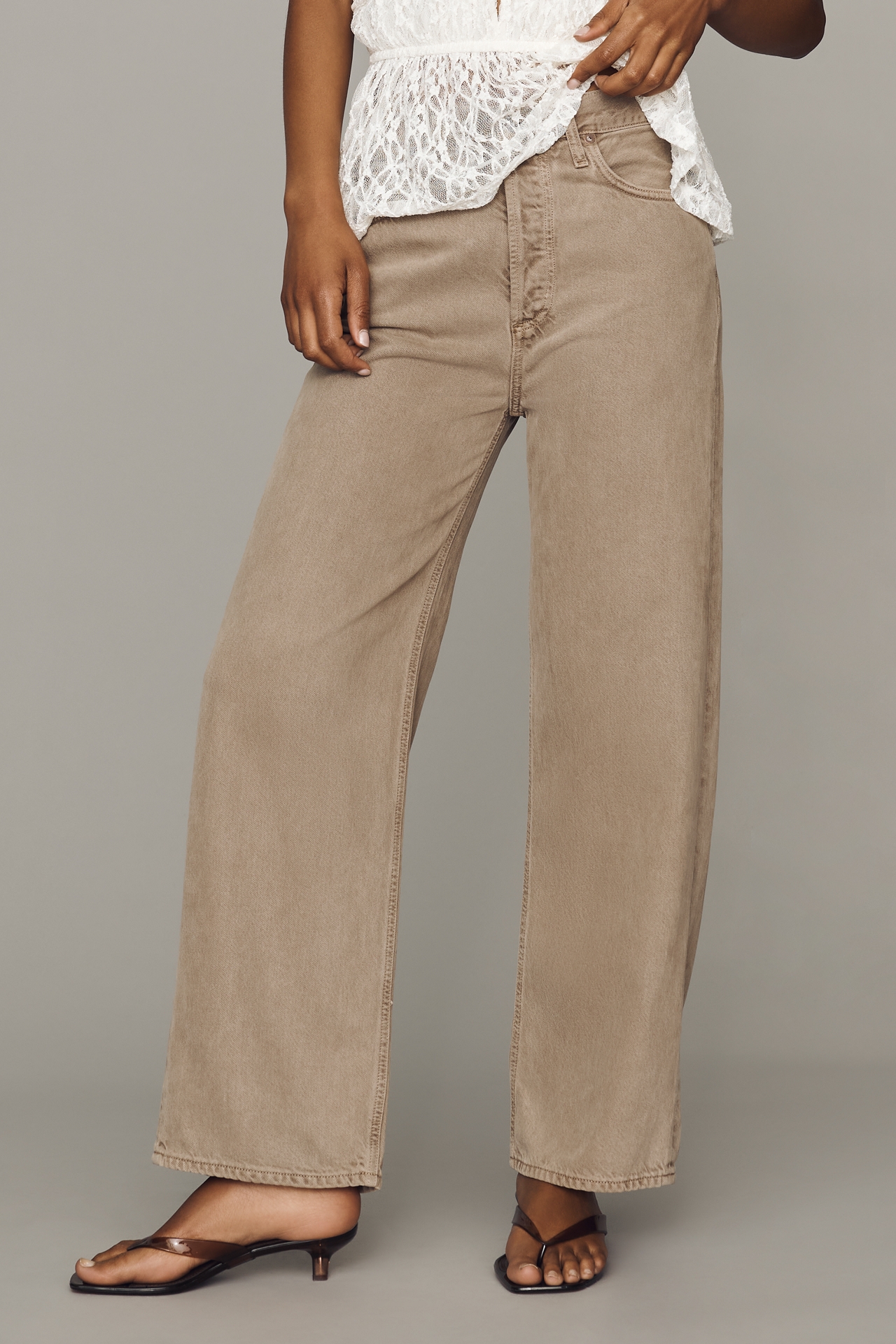 AGOLDE Ren High-Rise Cropped Wide-Leg Jeans