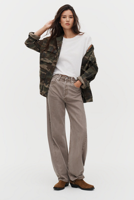 Luna Pieced High-Rise Barrel-Leg Jeans