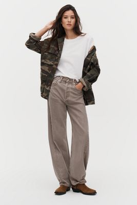 AGOLDE Luna Pieced High-Rise Barrel-Leg Jeans