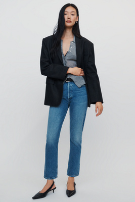 AGOLDE Riley Crop High Rise Skinny Straight-Leg Jeans by Anthropologie