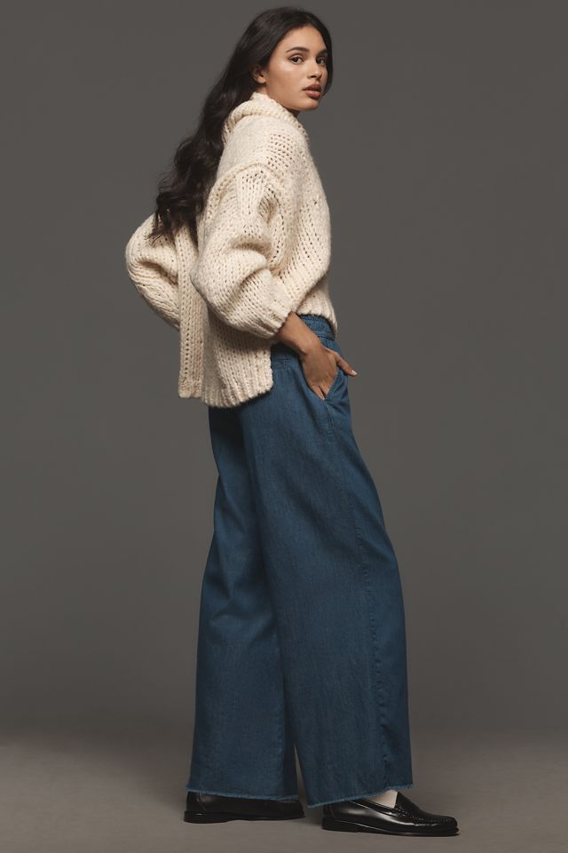 NSF Reed Pull-On High-Rise Wide-Leg Jeans #3