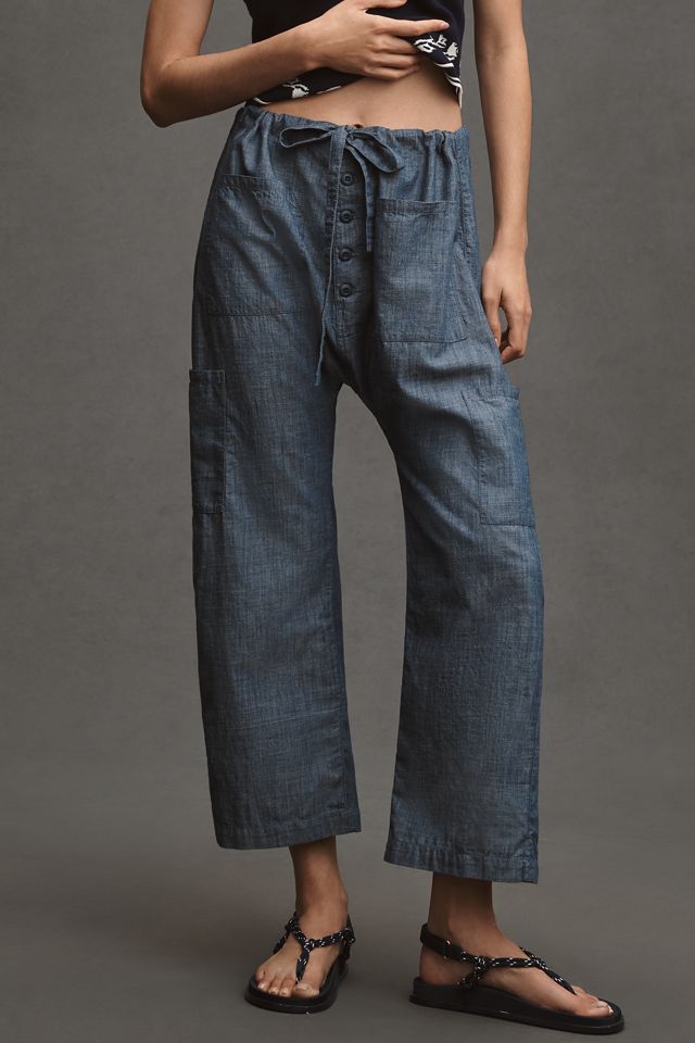 NSF Carlson Mid-Rise Wide-Leg Drop-Rise Drawstring Pants #1