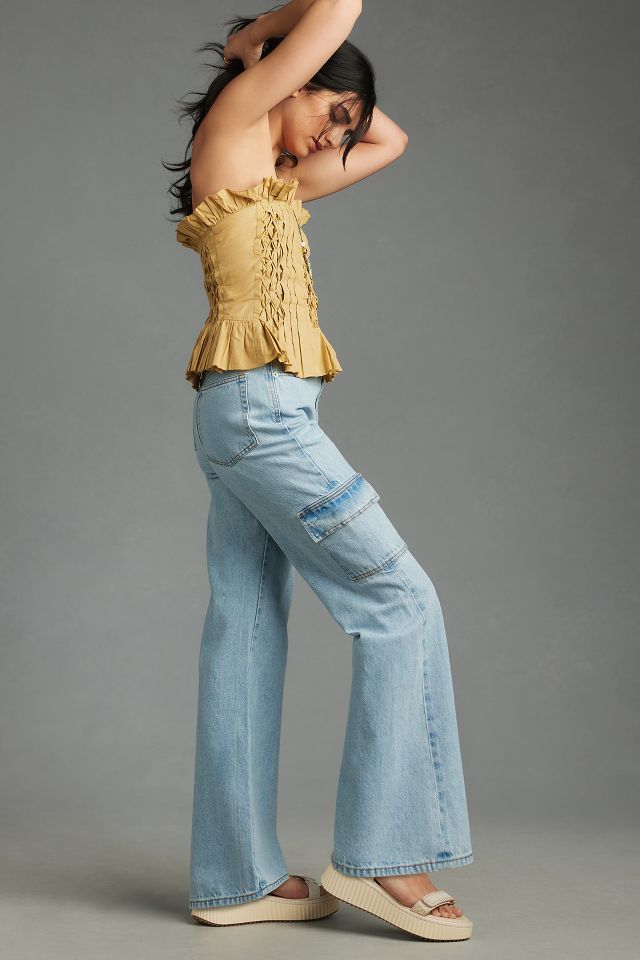 Unpublished Jolene Cargo High-Rise Wide-Leg Jeans | Anthropologie