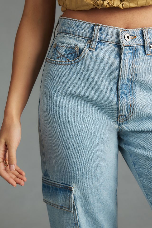 Unpublished Jolene Cargo High-Rise Wide-Leg Jeans | Anthropologie