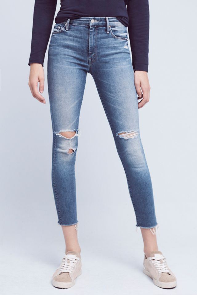 Mother The Looker Mid-Rise Frayed Ankle Jeans #1