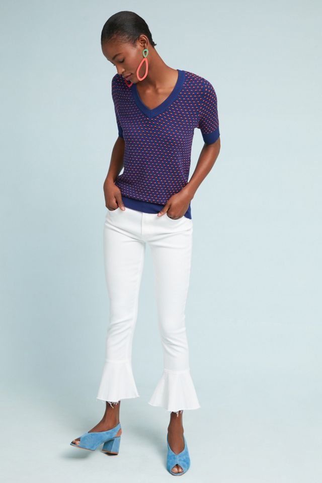 MOTHER The Cha Cha Fray High-Rise Flared Jeans | Anthropologie