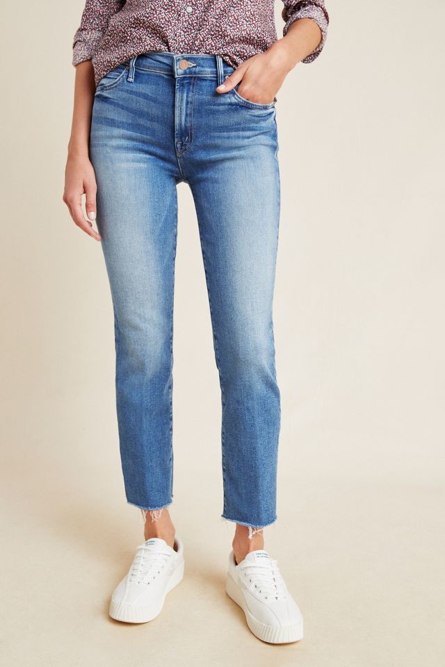 MOTHER The Rascal Mid-Rise Ankle-Fray Jeans | Anthropologie