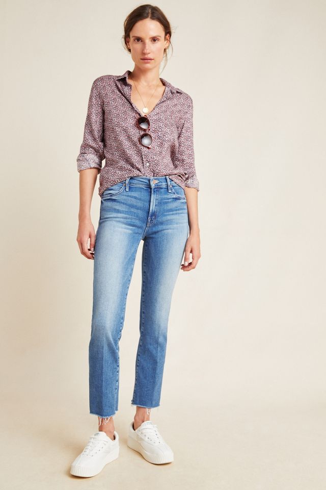 MOTHER The Rascal Mid-Rise Ankle Fray Jeans | Anthropologie