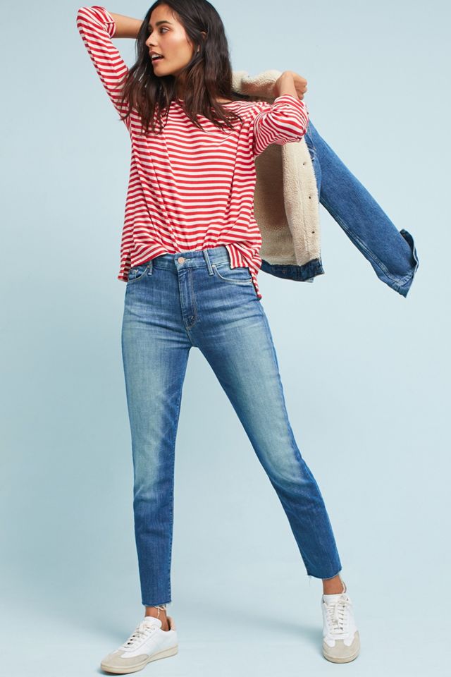 Mother The Looker High-Rise Frayed Ankle Jeans #1