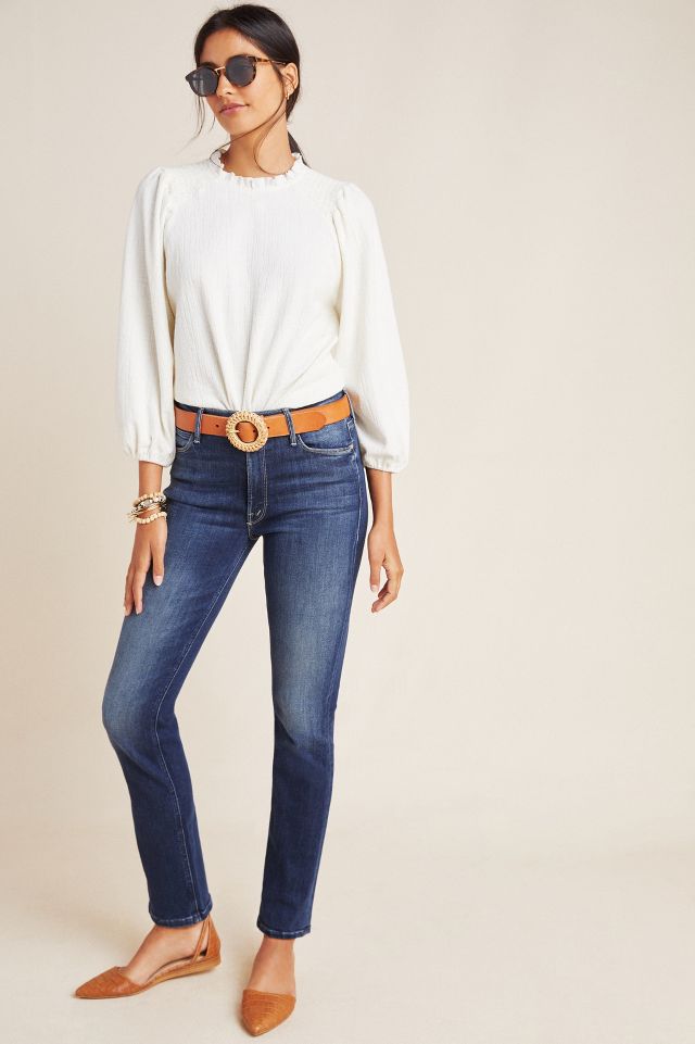 MOTHER The Dazzler Mid-Rise Straight-Leg Jeans