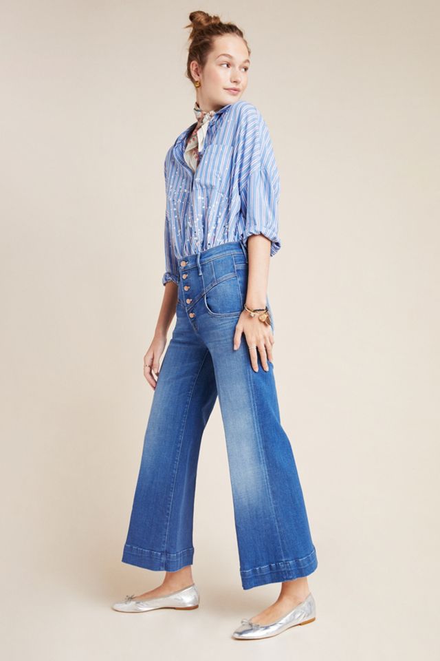 MOTHER The Swooner Ultra High-Rise Cropped Wide-Leg Jeans #3